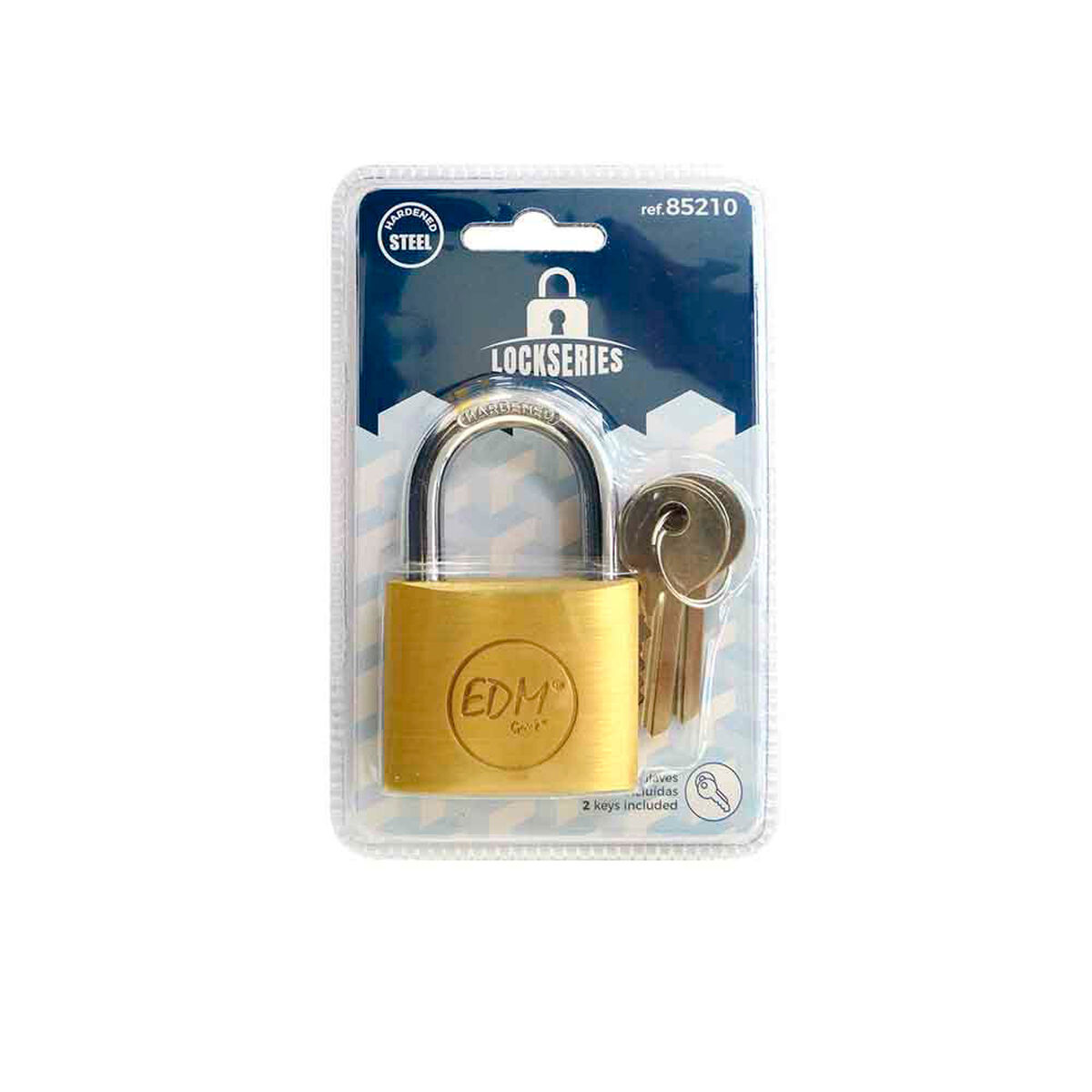 Cadeado com chave EDM 85210 Latão Arco 50 x 30 mm
